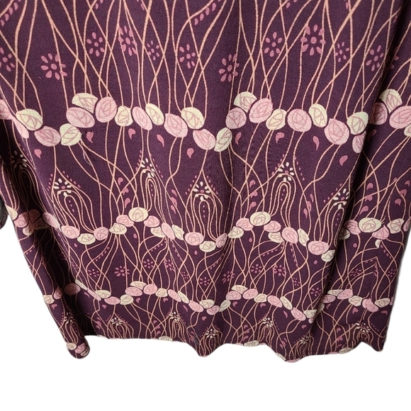 Thyme maternity floral burgundy long-sleeved  dress - Picture 10 of 10